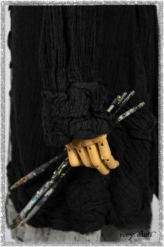 Mewland Jacket in Black Washed Crinkled Linen; Clotaire Sash in Red Sky at Night Yarn Dyed Weave; Mewland Vest in Beacon Black Hemstitch Stripe Gauze. Ivey Abitz bespoke clothing.