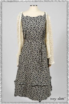 Elliot Jacket in Ethereal Cream Floral Knit; Harrison Frock in Estuary Floral Jacquard. Ivey Abitz bespoke clothing.