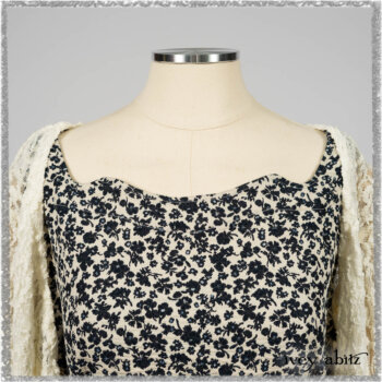 Elliot Jacket in Ethereal Cream Floral Knit; Harrison Frock in Estuary Floral Jacquard. Ivey Abitz bespoke clothing.