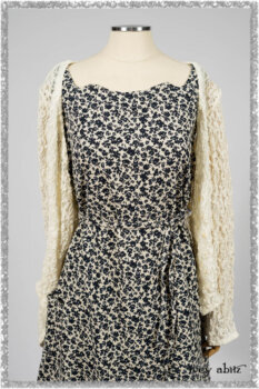 Elliot Jacket in Ethereal Cream Floral Knit; Harrison Frock in Estuary Floral Jacquard. Ivey Abitz bespoke clothing.