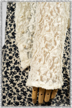 Elliot Jacket in Ethereal Cream Floral Knit; Harrison Frock in Estuary Floral Jacquard. Ivey Abitz bespoke clothing.
