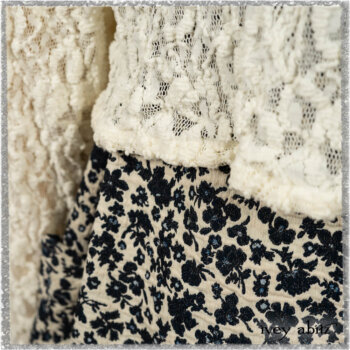 Elliot Jacket in Ethereal Cream Floral Knit; Harrison Frock in Estuary Floral Jacquard. Ivey Abitz bespoke clothing.