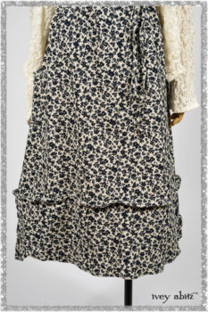 Elliot Jacket in Ethereal Cream Floral Knit; Harrison Frock in Estuary Floral Jacquard. Ivey Abitz bespoke clothing.