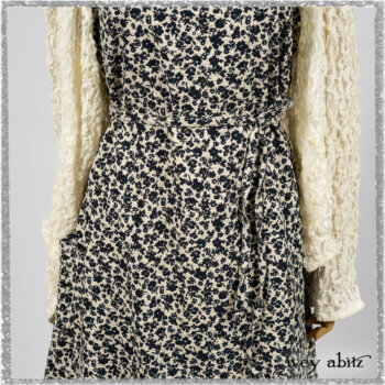 Elliot Jacket in Ethereal Cream Floral Knit; Harrison Frock in Estuary Floral Jacquard. Ivey Abitz bespoke clothing.