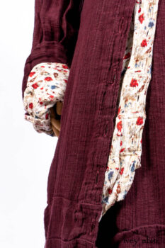Scattergood Duster Coat in Apple Washed Crinkled Weave; Scattergood Shirt Jacket in Brooklyn Floral Silk Chiffon; Scattergood Frock in Apple Washed Crinkled Weave, high water length; Scattergood Frock in Apple Washed Linen, low water length.