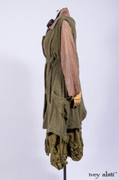 Ellis Shirt in Rooftop Sunset Washed Voile; Clotaire Sash in Riverside Floral Silk Chiffon; Ellis Frock in Central Park Loop Knit; Bartholdi Frock in Central Park Washed Linen.