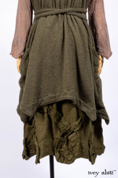 Ellis Shirt in Rooftop Sunset Washed Voile; Clotaire Sash in Riverside Floral Silk Chiffon; Ellis Frock in Central Park Loop Knit; Bartholdi Frock in Central Park Washed Linen.