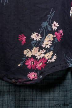 Nook Jacket in Mansard Roof Stripe Boucl&eacute; Knit; Nook Frock in Riverside Floral Silk Chiffon; Clotaire Sash in Riverside Floral Silk Chiffon; Inglenook Frock in Riverside Plaid Cotton.