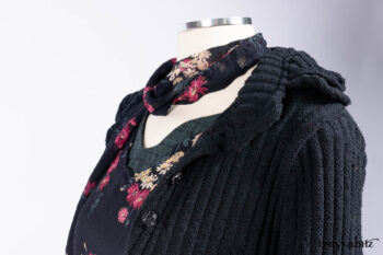 Nook Jacket in Mansard Roof Stripe Boucl&eacute; Knit; Nook Frock in Riverside Floral Silk Chiffon; Clotaire Sash in Riverside Floral Silk Chiffon; Inglenook Frock in Riverside Plaid Cotton.