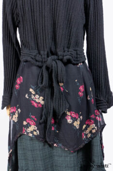 Nook Jacket in Mansard Roof Stripe Boucl&eacute; Knit; Nook Frock in Riverside Floral Silk Chiffon; Clotaire Sash in Riverside Floral Silk Chiffon; Inglenook Frock in Riverside Plaid Cotton.