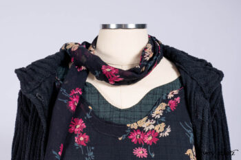 Nook Jacket in Mansard Roof Stripe Boucl&eacute; Knit; Nook Frock in Riverside Floral Silk Chiffon; Clotaire Sash in Riverside Floral Silk Chiffon; Inglenook Frock in Riverside Plaid Cotton.