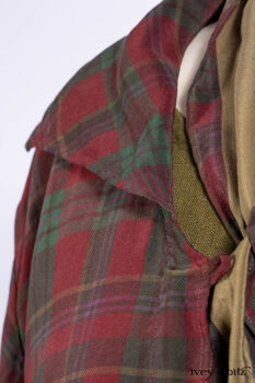 Pierrepont Shirt in Brooklyn Washed Plaid Silk; Limited Edition Clotaire Sash in Central Park Plaid Silk; Cape Frock in Central Park Washed Linen; Cilla Slip Frock in Signature Black Ribbed Knit.