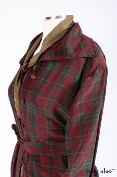 Pierrepont Shirt in Brooklyn Washed Plaid Silk; Limited Edition Clotaire Sash in Central Park Plaid Silk; Cape Frock in Central Park Washed Linen; Cilla Slip Frock in Signature Black Ribbed Knit.
