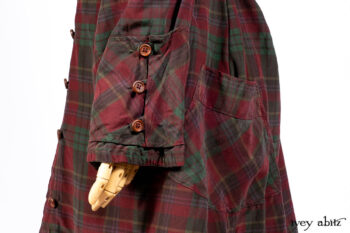 Pierrepont Shirt in Brooklyn Washed Plaid Silk; Limited Edition Clotaire Sash in Central Park Plaid Silk; Cape Frock in Central Park Washed Linen; Cilla Slip Frock in Signature Black Ribbed Knit.