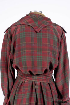 Pierrepont Shirt in Brooklyn Washed Plaid Silk; Limited Edition Clotaire Sash in Central Park Plaid Silk; Cape Frock in Central Park Washed Linen; Cilla Slip Frock in Signature Black Ribbed Knit.