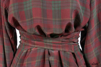 Pierrepont Shirt in Brooklyn Washed Plaid Silk; Limited Edition Clotaire Sash in Central Park Plaid Silk; Cape Frock in Central Park Washed Linen; Cilla Slip Frock in Signature Black Ribbed Knit.