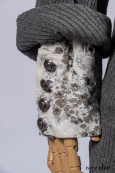 Chittister Shirt Jacket in Slate Ribbed Knit; Truitt Shirt in Slate Floral Knit; Fairholme Frock in Slate Plaid Twill; Cilla Slip Frock in Slate Washed Knit, high water length.