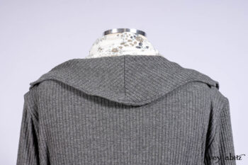 Chittister Shirt Jacket in Slate Ribbed Knit; Truitt Shirt in Slate Floral Knit; Fairholme Frock in Slate Plaid Twill; Cilla Slip Frock in Slate Washed Knit, high water length.
