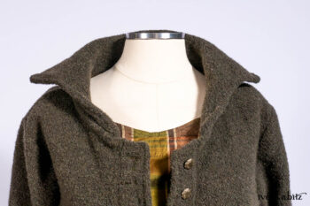 Eugenia Jacket in Central Park Boucl&eacute;, Harrison Frock Central Park Brownstone Plaid Silk; Cilla Slip Frock in Signature Black Ribbed Knit.
