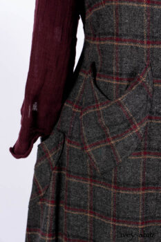 Ellis Frock in Brooklyn Slate Windowpane Wool; Ellis Sash in Uptown Washed Stripe Voile; Ellis Shirt in Apple Washed Crinkled Weave; Libert&eacute; Frock in Uptown Washed Stripe Voile.