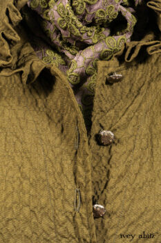 Mathilda Coat Dress in Central Park Puckered Weave; Holkham Hall Necktie in Central Park Embroidered Silk; Cape Frock in Central Park Washed Linen.