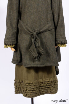 Mathilda Jacket in Central Park Herringbone; Mathilda Vest Central Park Herringbone; Mathilda Shirt in Central Park Washed Stripe Voile; Cape Frock in Central Park Washed Linen.