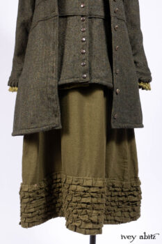 Mathilda Jacket in Central Park Herringbone; Mathilda Vest Central Park Herringbone; Mathilda Shirt in Central Park Washed Stripe Voile; Cape Frock in Central Park Washed Linen.
