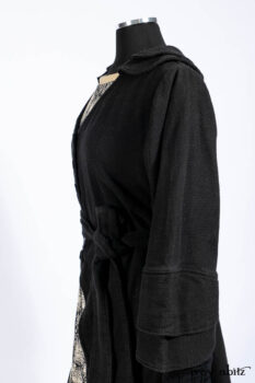 Everett Duster Coat in Mansard Roof Coat Weave; Delphine Dress in Mansard Roof and Sandstone Sprig Silk Chiffon; Everett Frock in Uptown Washed Weave.