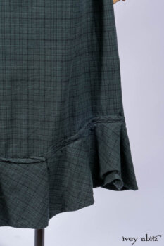 Nook Jacket in Mansard Roof Stripe Boucl&eacute; Knit; Clotaire Sash in Riverside Floral Silk Chiffon; Inglenook Frock in Riverside Plaid Cotton; Cilla Slip Frock in Signature Black Ribbed Knit.
