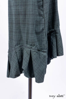 Nook Jacket in Mansard Roof Stripe Boucl&eacute; Knit; Clotaire Sash in Riverside Floral Silk Chiffon; Inglenook Frock in Riverside Plaid Cotton; Cilla Slip Frock in Signature Black Ribbed Knit.