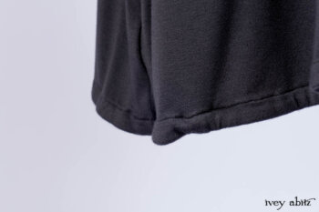 Chittister Frock in Slate and Brownstone Plaid Wool; Elliot Dress in Slate Washed Knit; Lydia Neck Wrap in Slate Washed Knit.