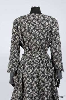Blanchefleur Duster Coat in Mansard Roof Floral Jacquard; Scattergood Frock in Apple Washed Linen; Elliot Dress in Slate Washed Linen.