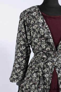 Blanchefleur Duster Coat in Mansard Roof Floral Jacquard; Scattergood Frock in Apple Washed Linen; Elliot Dress in Slate Washed Linen.