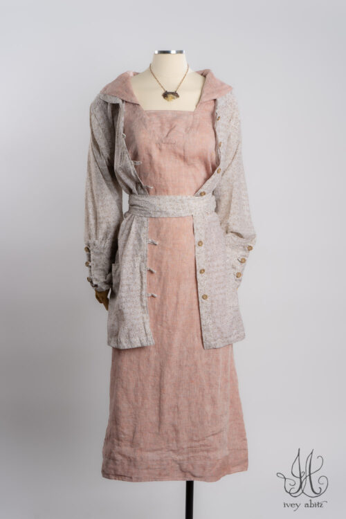 Wright Shirt in Oyster Breezy Floral Weave; Garrison Frock in Sherbet Washed Weave; Heirloom Necklace.