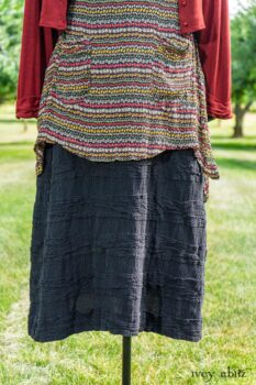 Bramley Dress in Rose Garden Row Silk Chiffon; Bertie Jacket in Rose Garden and Black Soft Ribbed Knit; Soutache Brooch in Black Weaves; Bertie Frock in Black Puckered Check Weave; Cilla Slip Frock in Rose Garden Row Silk Chiffon. Ivey Abitz at Boscobel House and Gardens
