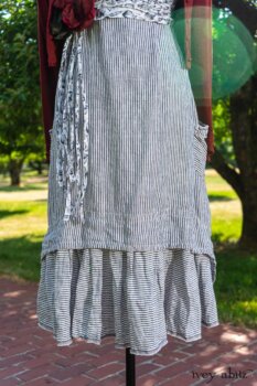 Limited Edition Blanchefleur Frock in Black and White Petite Stripe Linen; Cilla Slip Frock in Peony Soft Ribbed Knit; Bertie Jacket in Rose Garden and Black Soft Ribbed Knit; Porte Cochere Sash in Black and White Seashell Voile; Idyll Brooch in Rose Garden Silk Weaves. Ivey Abitz at Boscobel House and Gardens