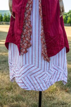 Grasmere Duster Coat in Rose Garden Ethereal Stripe Gauze; Blanchefleur Sash in Sunnyside Floral Silk Chiffon; Grasmere Frock in Sunnyside Embroidered Stripe; Cilla Slip Frock in Peony Soft Ribbed Knit. Ivey Abitz at Boscobel House and Gardens