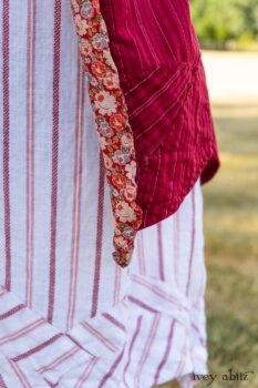 Grasmere Duster Coat in Rose Garden Ethereal Stripe Gauze; Blanchefleur Sash in Sunnyside Floral Silk Chiffon; Grasmere Frock in Sunnyside Embroidered Stripe; Cilla Slip Frock in Peony Soft Ribbed Knit. Ivey Abitz at Boscobel House and Gardens