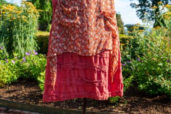 Chevallier Cardigan in Herb Garden Soft Ribbed Knit; Dennison Dress in Sunnyside Floral Silk Chiffon; Bertie Frock in Rose Garden Petite Washed Stripe. Ivey Abitz at Boscobel House and Gardens