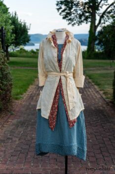 Grasmere Shirt in Cordelia Cream Floral Eyelet; Blanchefleur Sash in Sunnyside Floral Silk Chiffon; Thatched Frock in Seaside Washed Linen; Cilla Slip Frock in Peony Soft Ribbed Knit. Ivey Abitz at Boscobel House and Gardens