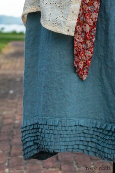 Grasmere Shirt in Cordelia Cream Floral Eyelet; Blanchefleur Sash in Sunnyside Floral Silk Chiffon; Thatched Frock in Seaside Washed Linen; Cilla Slip Frock in Peony Soft Ribbed Knit. Ivey Abitz at Boscobel House and Gardens