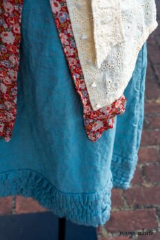 Grasmere Shirt in Cordelia Cream Floral Eyelet; Blanchefleur Sash in Sunnyside Floral Silk Chiffon; Thatched Frock in Seaside Washed Linen; Cilla Slip Frock in Peony Soft Ribbed Knit. Ivey Abitz at Boscobel House and Gardens