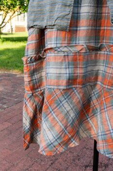 Hudson Duster Coat in Herb Garden Petite Stripe Linen; Hudson Frock in Sunny Seaside Plaid Linen; Cilla Slip Frock in Herb Garden Soft Ribbed Knit. Ivey Abitz at Boscobel House and Gardens