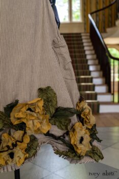 Limited Edition Idyll Frock in Banister Pinstripe Stretch Weave and Mix of Yellow Days Silks and Linens; Addy Jacket in Signature Black Lightweight Linen Knit. Ivey Abitz at Boscobel House and Gardens