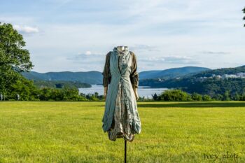 Scattergood Vest in Seaside Puckered Washed Stripe; Scattergood Frock in Seaside Floral Linen; Chevallier Cardigan in Herb Garden Soft Ribbed Knit. Ivey Abitz at Boscobel House and Gardens