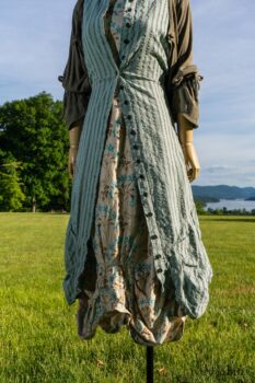 Scattergood Vest in Seaside Puckered Washed Stripe; Scattergood Frock in Seaside Floral Linen; Chevallier Cardigan in Herb Garden Soft Ribbed Knit. Ivey Abitz at Boscobel House and Gardens