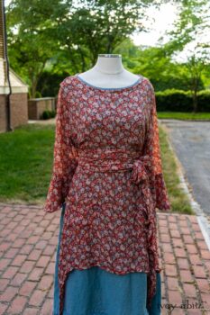 Dennison Dress in Sunnyside Floral Silk Chiffon; Blanchefleur Sash in Sunnyside Floral Silk Chiffon; Thatched Frock in Seaside Washed Linen; Cilla Slip Frock in Peony Soft Ribbed Knit. Ivey Abitz at Boscobel House and Gardens