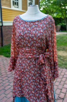 Dennison Dress in Sunnyside Floral Silk Chiffon; Blanchefleur Sash in Sunnyside Floral Silk Chiffon; Thatched Frock in Seaside Washed Linen; Cilla Slip Frock in Peony Soft Ribbed Knit. Ivey Abitz at Boscobel House and Gardens