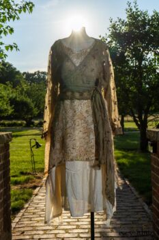Montmorency Wrap Jacket in Sandy Embroidered Silk Organza; Wrennie Frock in Watercolour Silk Weave; Fairholme Frock in Peony Washed Plaid Silk; Cilla Slip Frock in Peony Soft Ribbed Knit. Ivey Abitz at Boscobel House and Gardens