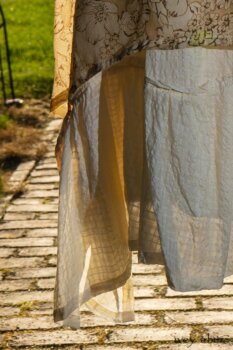 Montmorency Wrap Jacket in Sandy Embroidered Silk Organza; Wrennie Frock in Watercolour Silk Weave; Fairholme Frock in Peony Washed Plaid Silk; Cilla Slip Frock in Peony Soft Ribbed Knit. Ivey Abitz at Boscobel House and Gardens